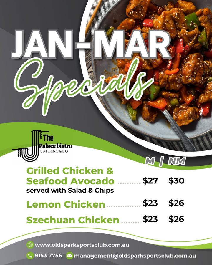 Featured image for “Summer Bistro Specials for Members at Olds Park Sports Club”