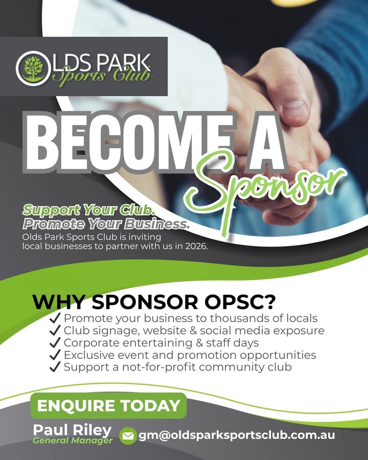 Featured image for “Sponsorship Opportunities at Olds Park Sports Club”