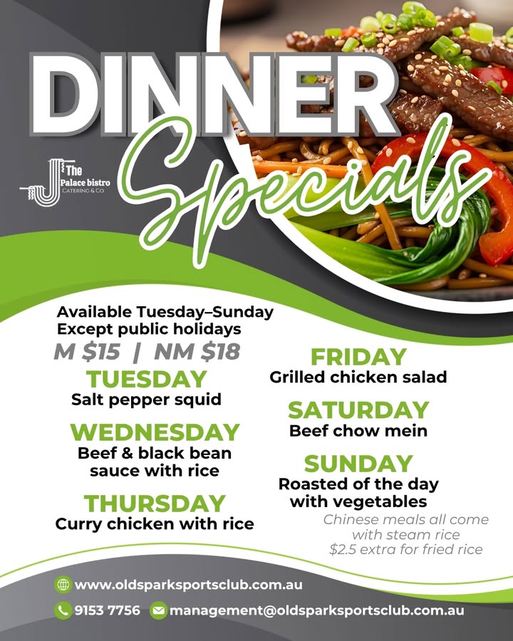 Featured image for “April-July Dinner Specials at Olds Park Sports Club”